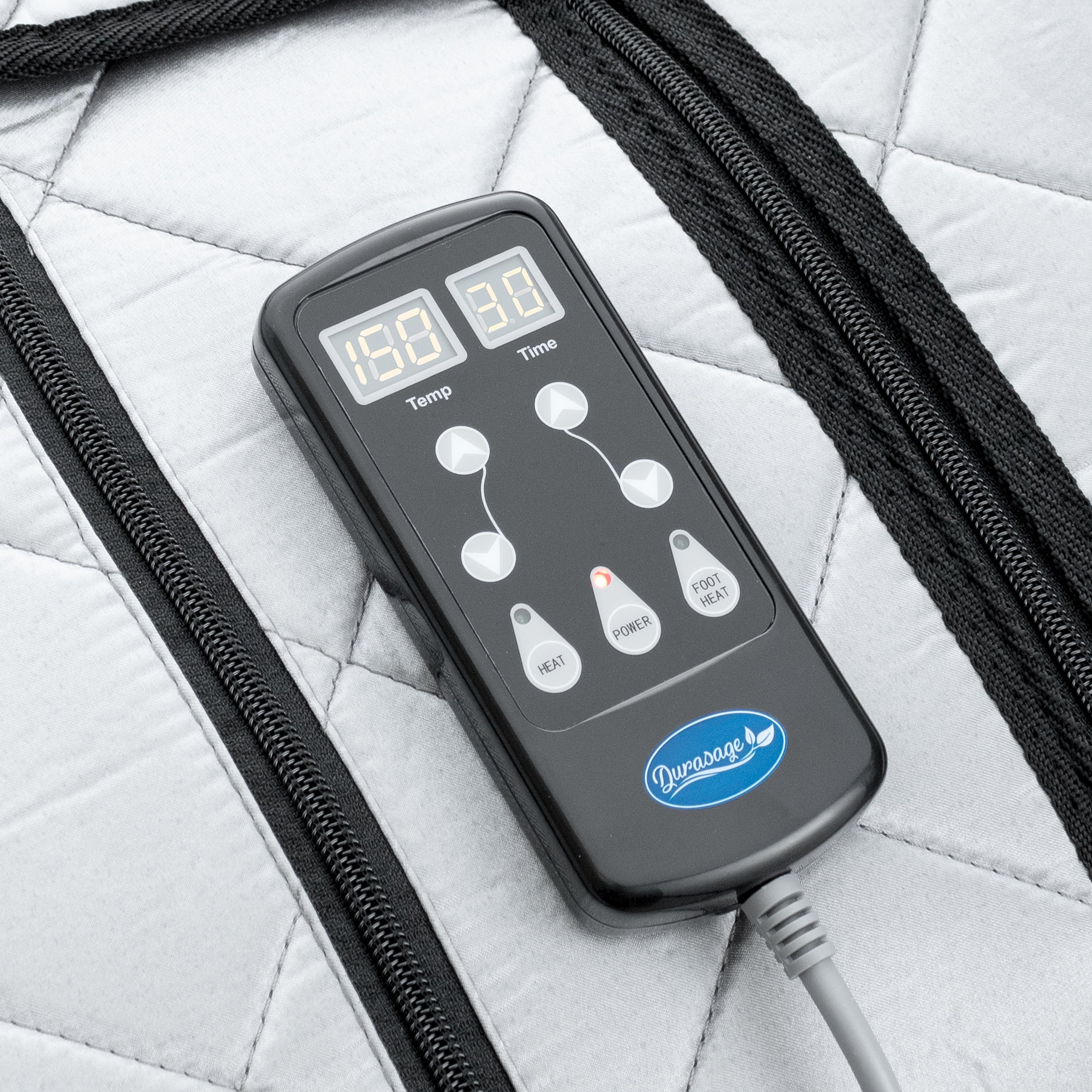 Large Portable Low EMF Negative Ion Indoor Sauna with Chair and Heated Footpad Included - Silver