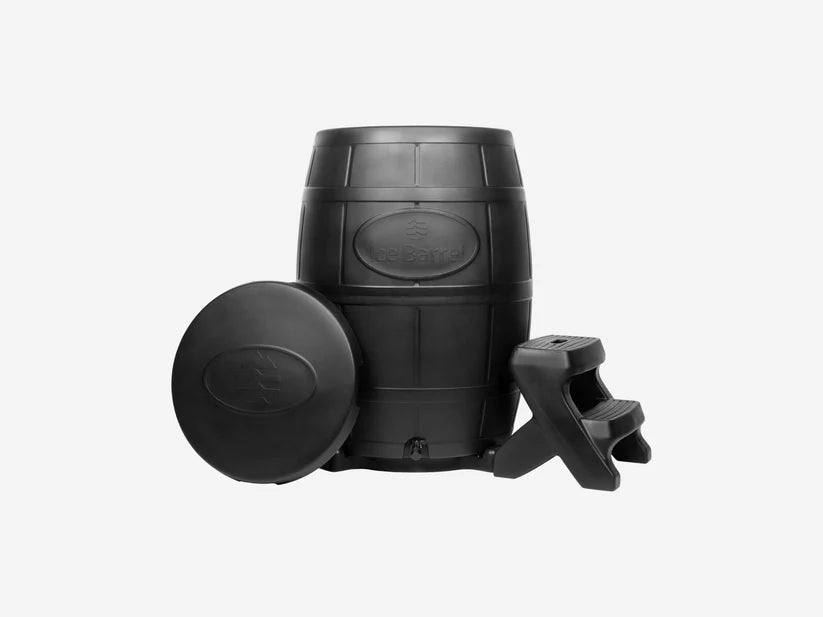 Ice Barrel 400 (Black) with Penguin Chillers Barrel Chiller Cold Therapy Bundle