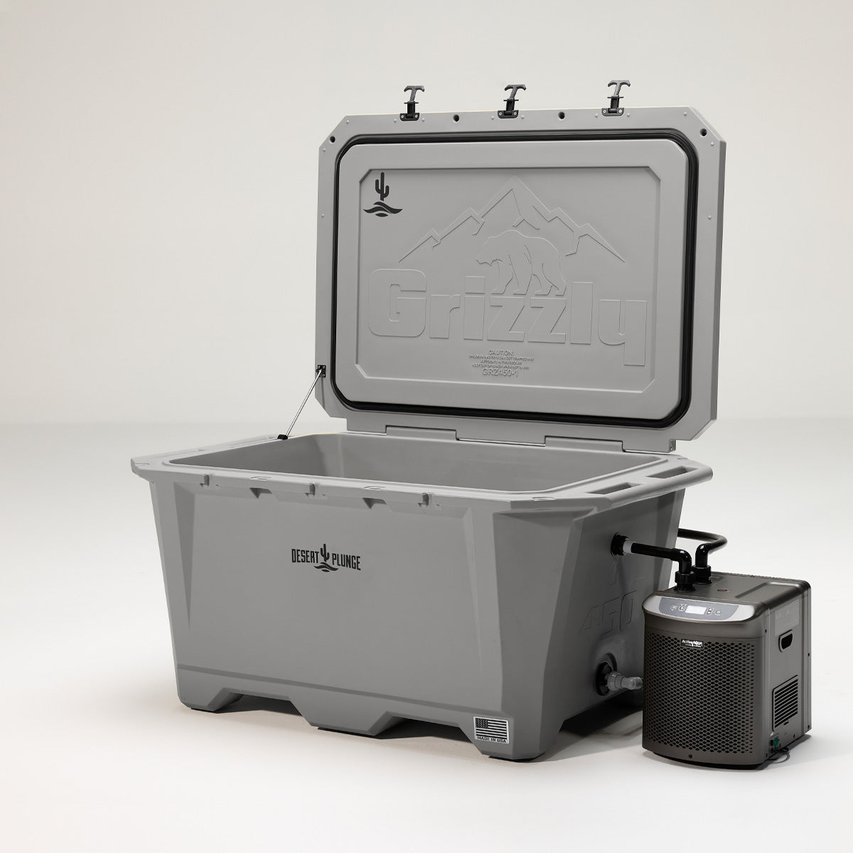 The Wide Grizzly 450 Cold Plunge Tub w/ 1/4 HP Chiller - Gray