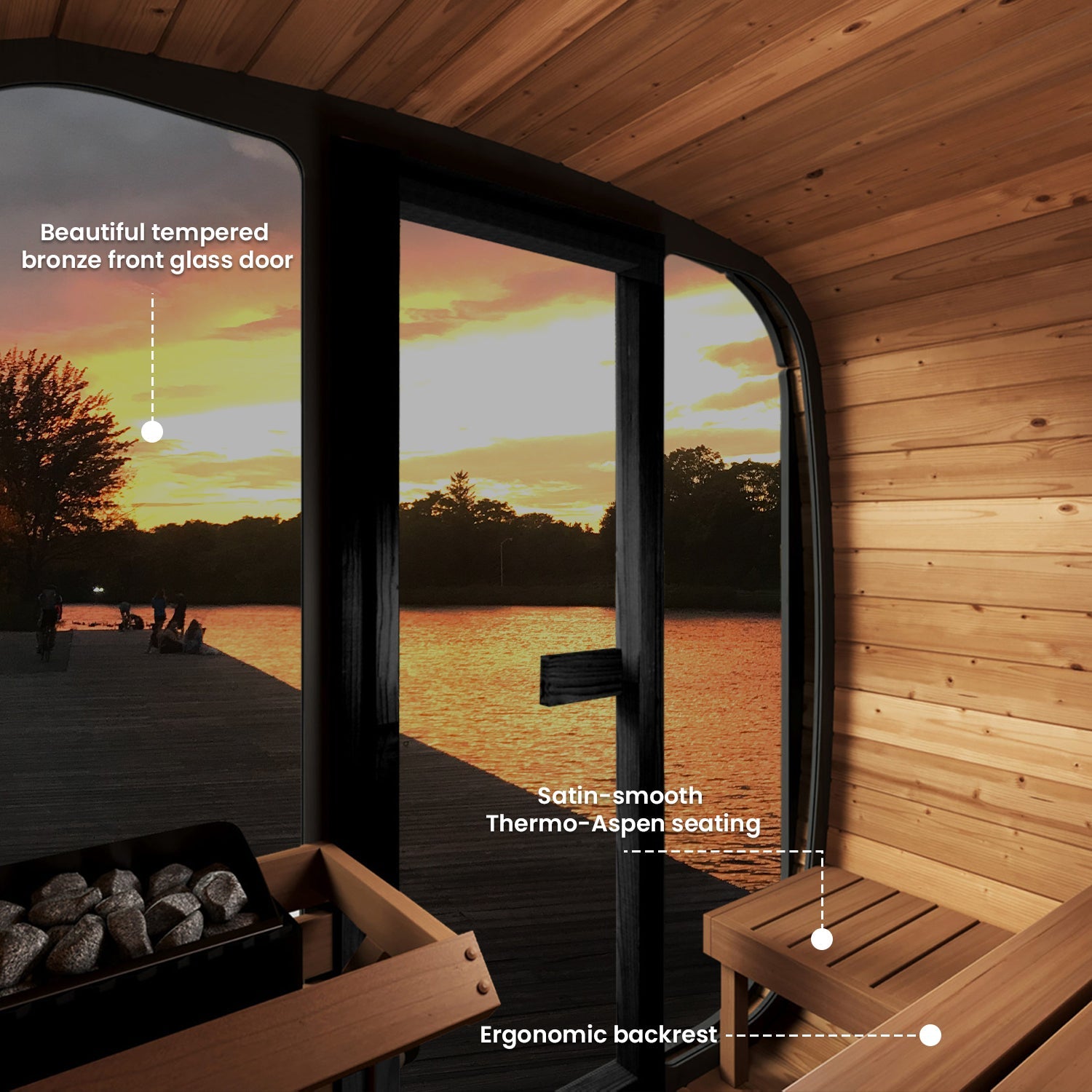 SaunaLife 4-Person Cube-Series Outdoor Home Sauna Kit CL5G