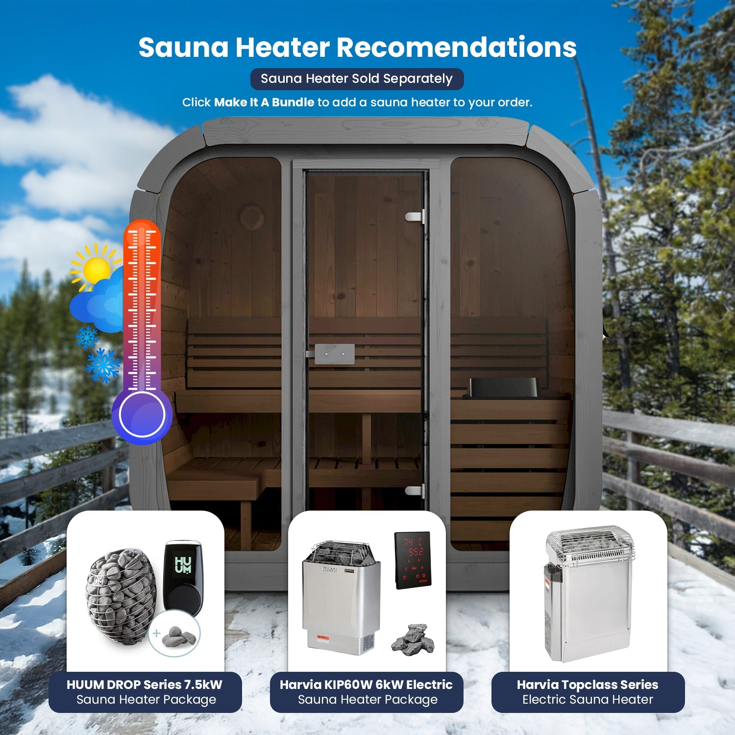 SaunaLife 4-Person Cube-Series Outdoor Home Sauna Kit CL5G